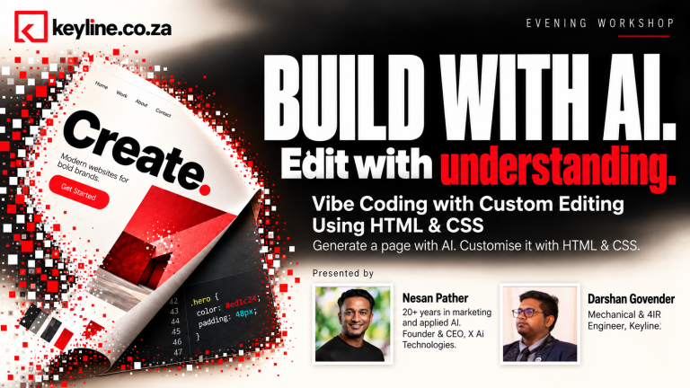 Build with AI Workshop Banner-2 | Graphic Design Courses, Web Design Courses, Video Production Courses, 3D Design Courses, Animation Courses, Video Production Courses, Photography Courses, AI Courses, Graphic Design Courses in South Africa | Keyline